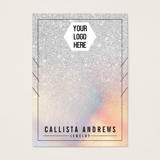 Tela do Colar Iridescente da Glitter da Prata (Frente)