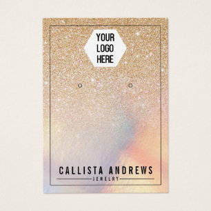 Tela do logotipo iridescente brilhante Dourado com