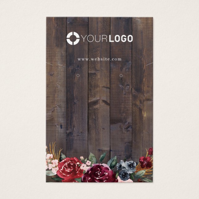 Tela do logotipo personalizado de madeira floral b (Frente)