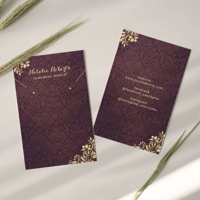 Tela Dourada moderna do Ornament Purple Damask Ear (Criador carregado)