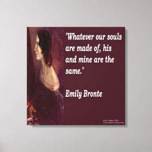 Tela Emily Brontë & Citação "Nossas Almas" Impressão em