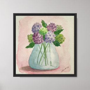 Tela Hortênsia em Impressão Silenciosa de Aquarela Orig