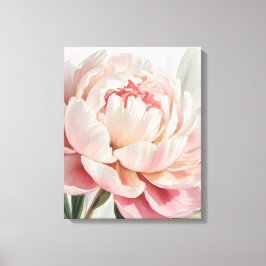 Tela Impressão Botânica de Peônia em Aquarela Blush**