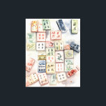 Tela Impressão de Arte de Mahjong em Aquarela<br><div class="desc">Bonita arte de mahjong em aquarela com impressões de arte originais de Nicole.</div>