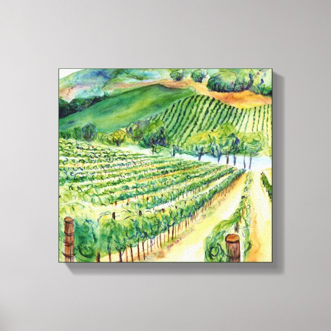 Tela Impressão de pintura em vinhedo da Califórnia (Frente)