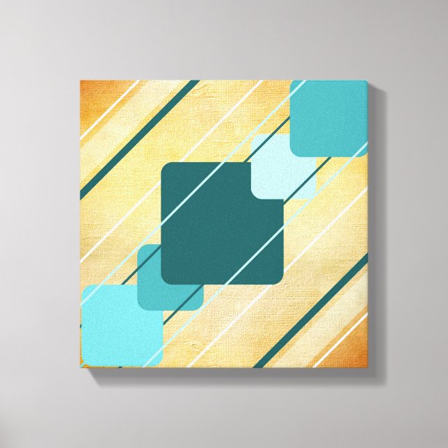 Tela Laranja Geométrica Verde AP0010 Canvas Enrola (Frente)