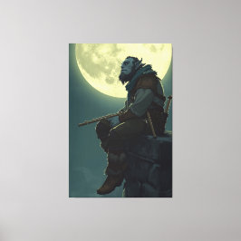 Tela Meio-Orcóide Bardo Iluminado pela Lua Impressão em