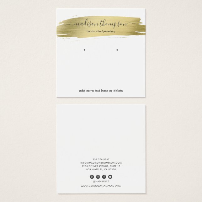 Tela moderna Dourada de chic Earring (Frente & Verso)