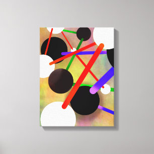 Tela Moléculas Em Movimento - Impressão De Abstrato