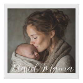 Tela Personalizada de Mamãe Recém-Nascida Faux Wra