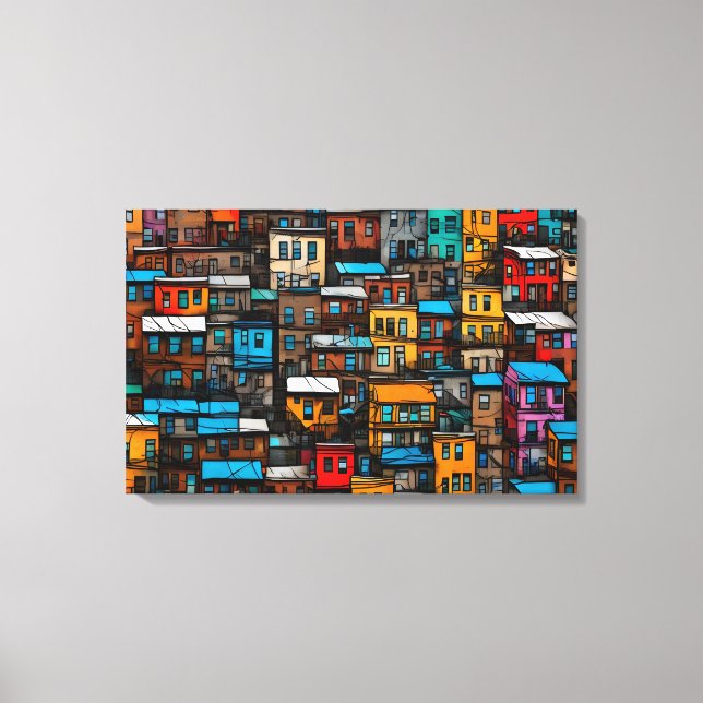 Tela Quadro decorativo favela Impressão em Canva (Frente)