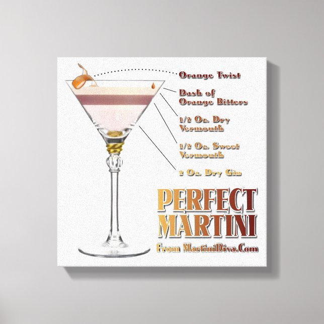 Tela Receita Perfeita de Coquetel Martini Impressão em  (Frente)
