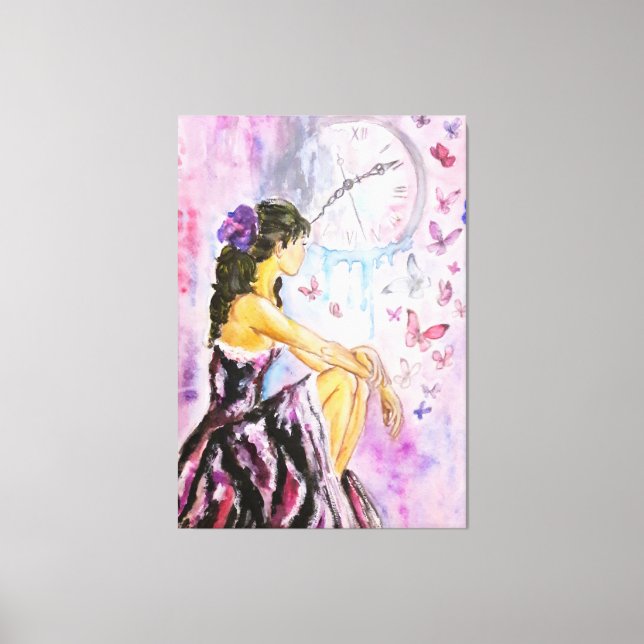 Tela Tempo perdido - Impressão em aquarela (Frente)