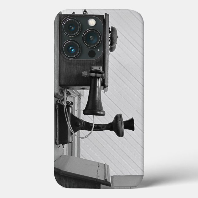 Telefone de Parede Preto Antiquado (Verso)