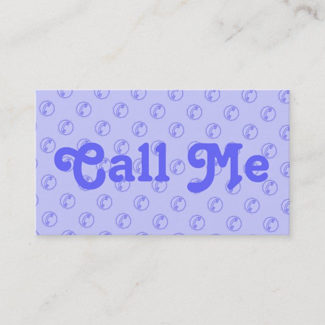 Telefones me chame de cartão (Frente)