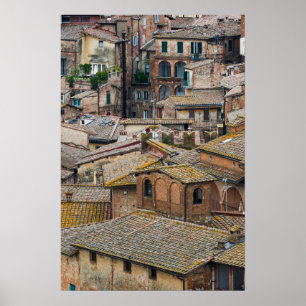 Telhados em Siena poster impressão