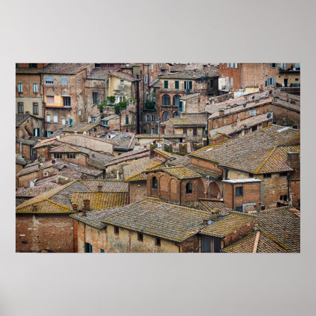 Telhados em Siena poster impressão (Frente)