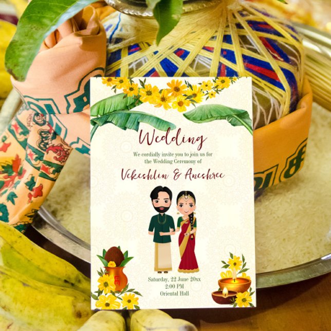 Telugu Tamil, convite para o casamento na Índia Su (Criador carregado)