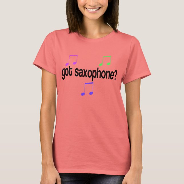 Tem camiseta de música saxofônica (Frente)