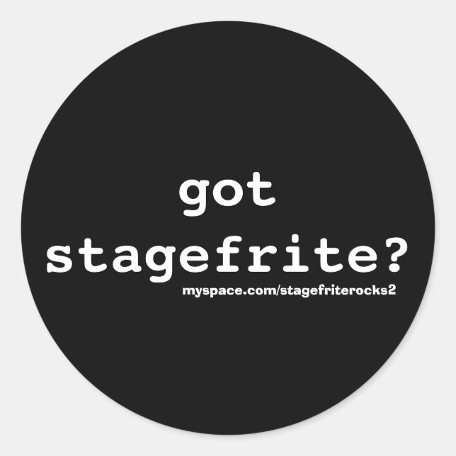 tem stagefrite? autocolante redondo (Frente)