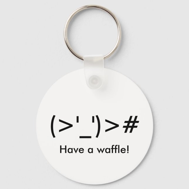 "(>'_')># Tem um waffle!" Chaveiro (Frente)