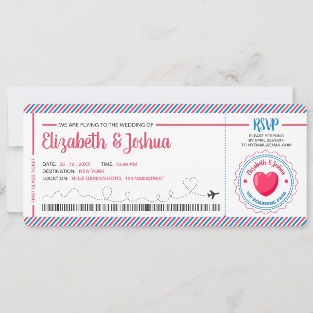 Tema Cartão-Postal de Convite para Plano de Tíquet (Frente)