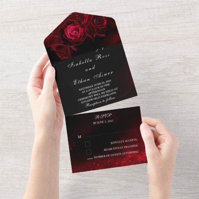 Tema Casamentos Branco Vermelho e Preto (Aba destacável)