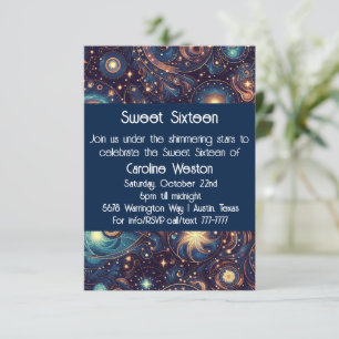 Tema Celestial Doce Dezesseis Convite