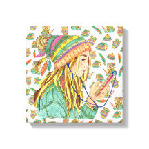 Tema da canvas Boho Hat Girl
