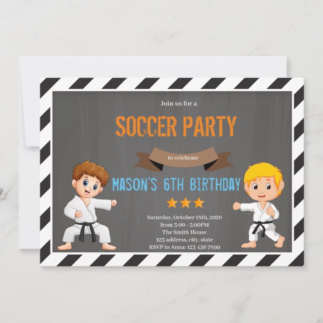 Tema da cinta preta Taekwondo Convite (Frente)