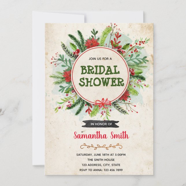 Tema da coroa de Natal Convite (Frente)