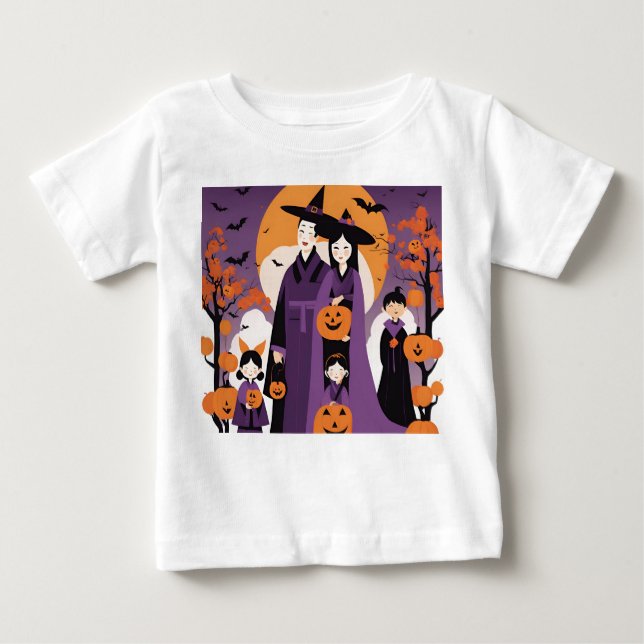 tema da família de camisetas para bebês no hallowe (Frente)
