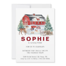 Tema da Fazenda de inverno | CONVITE DE ANIVERSÁRI