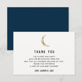 Tema da Lua Chá de fraldas Indigo Obrigado Cartões