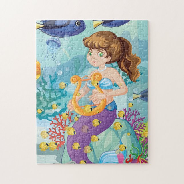 Tema da sereia quebra-cabeça (Vertical)