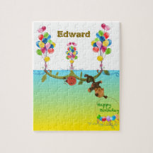 Tema de aniversário de Quebra-cabeça personalizáve