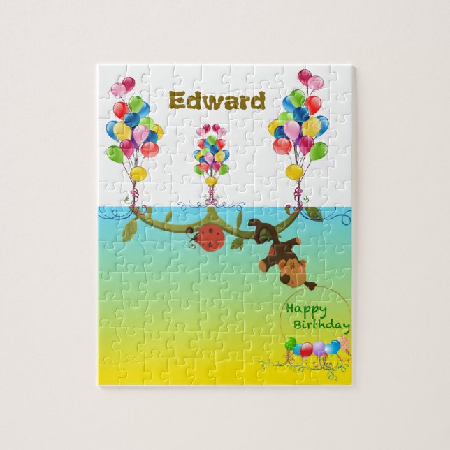 Tema de aniversário de Quebra-cabeça personalizáve (Vertical)
