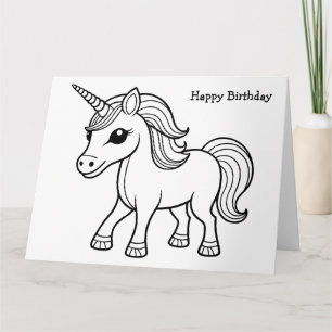 Tema de Aniversário de Unicórnio Mágico Cartão de 