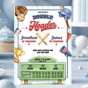 Tema de beisebol Convite de Aniversário Conjunto d