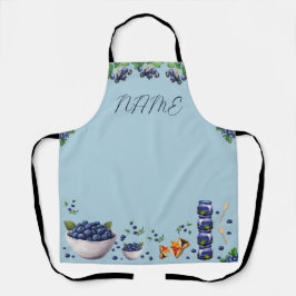 Tema de Blueberry por todo o Impressão Apron