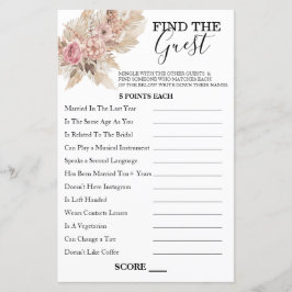 Tema De Boho Encontre O Jogo De Convidado