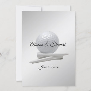 Tema de Casamento de Golf Convites de Prata