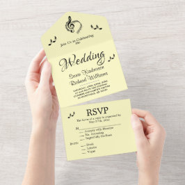 Tema de Casamento de Música Elegante Amarelo