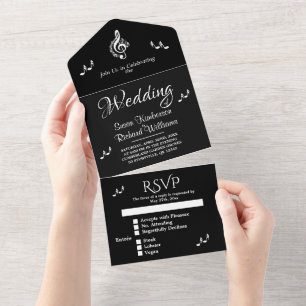 Tema de Casamento de Música Elegante com RSVP