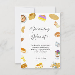 Tema de Comida das Filipinas Cartões de agradecime