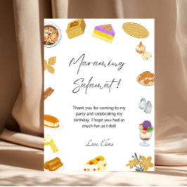 Tema de Comida das Filipinas Cartões de agradecime