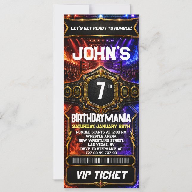 Tema de Convite de Ingresso para Festa de Aniversá (Frente)