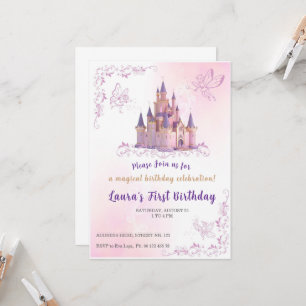 Tema de convite de pequena princesa. Festa infanti