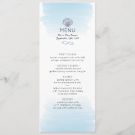 Tema de cor da água Cartão de Menu de Casamento de