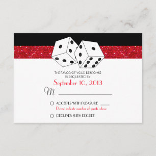 Tema de Dice de Las Vegas RSVP Ruby Red Faux Glitt